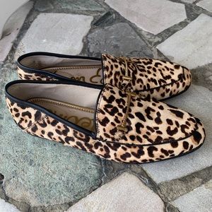 Sam Edelman Women’s Lorraine Loafers Flat Calf Hair Leopard Print Size 9